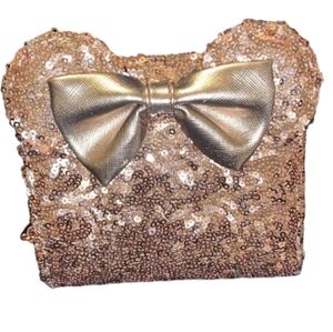 Rose gold sequin Minnie wallet